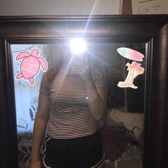 red black and white striped tee - Picture 2 of 3